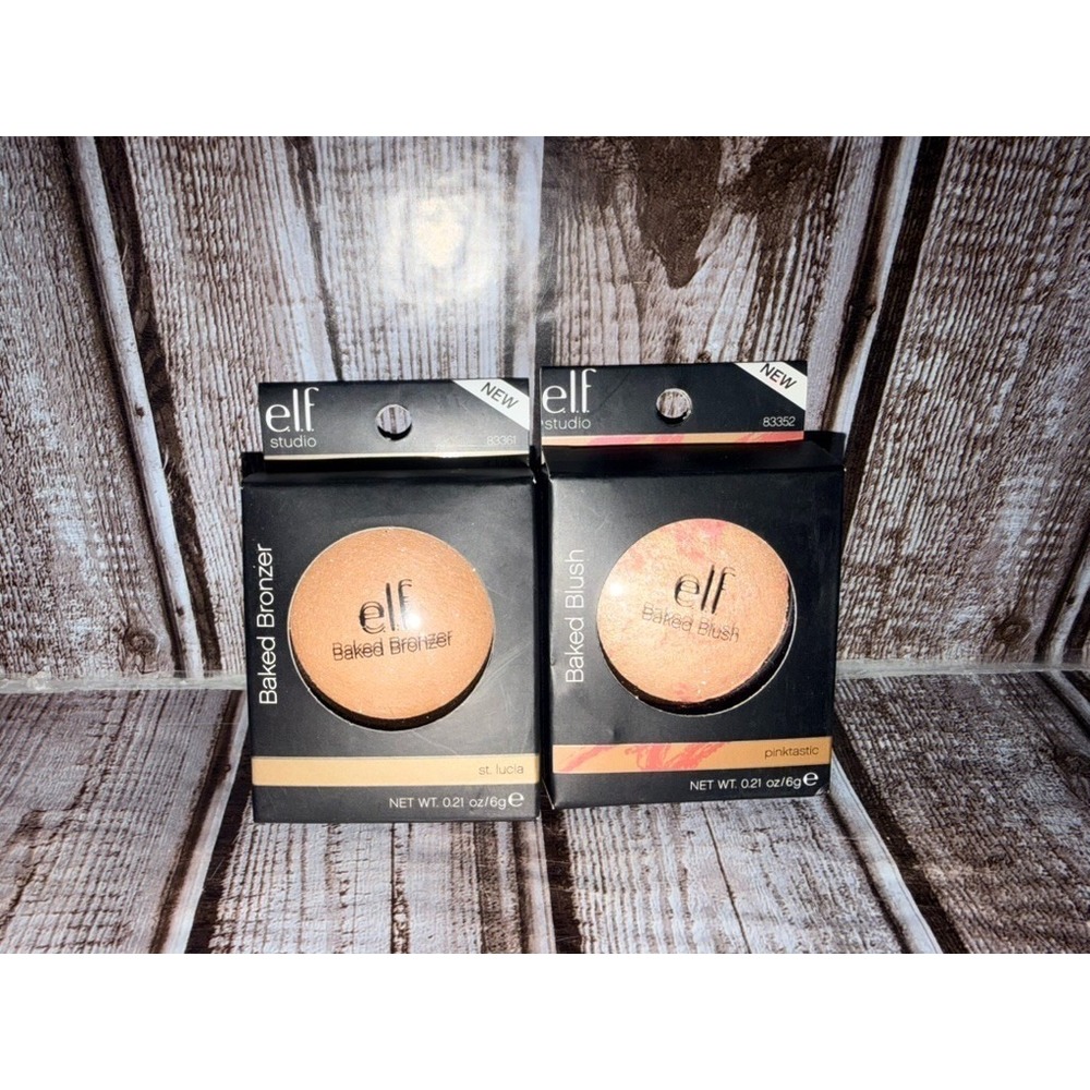 e.l.f. Baked Bronzer St Lucia + Baked Blush Pinktastic NEW Sealed Retired Makeup